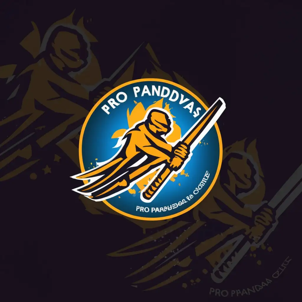 a logo design,with the text "Pro Pandvas", main symbol:background transparent, cricket team logo,
5 stars in logo,complex,clear background