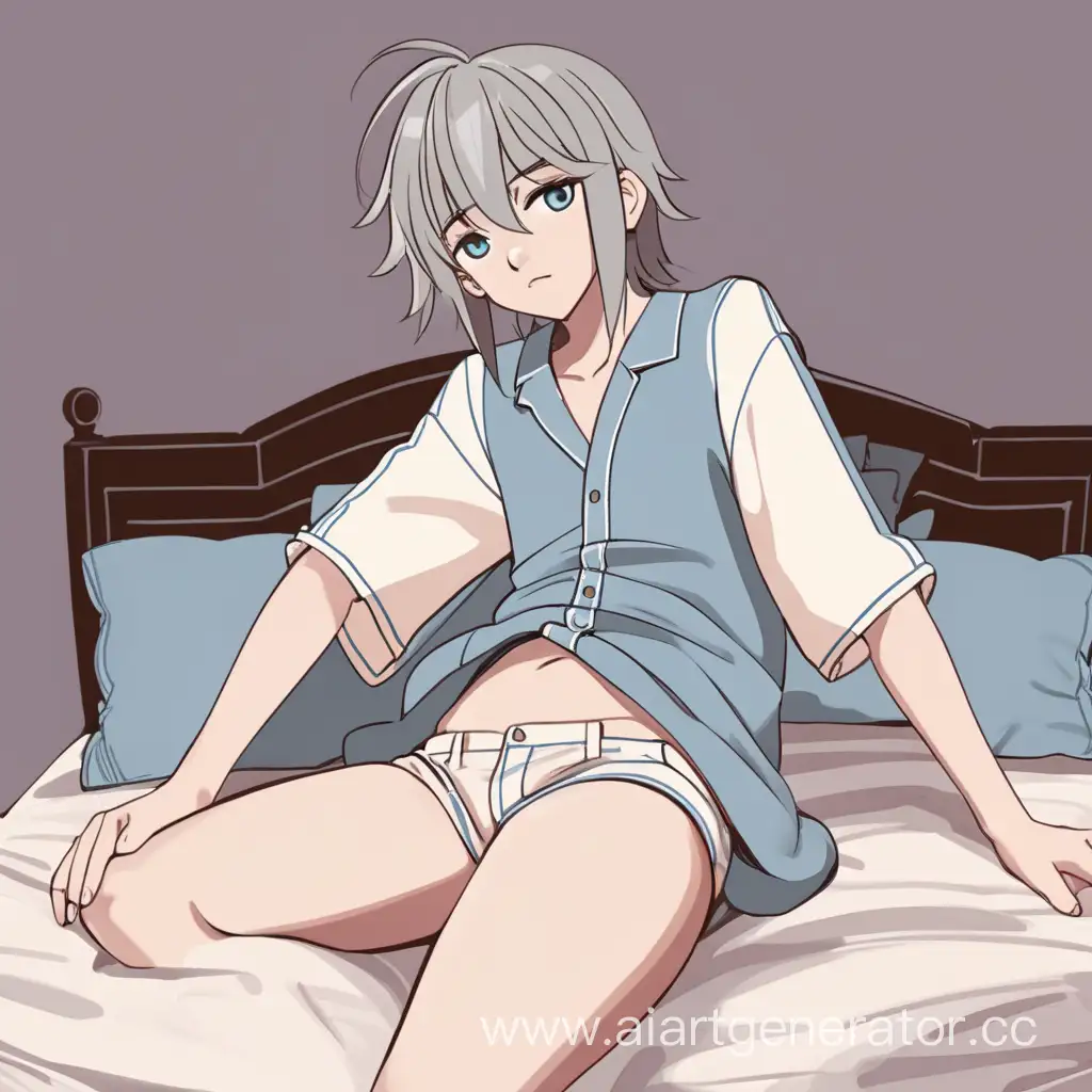 Charming-Animestyle-Fem-Boy-Relaxing-on-Bed