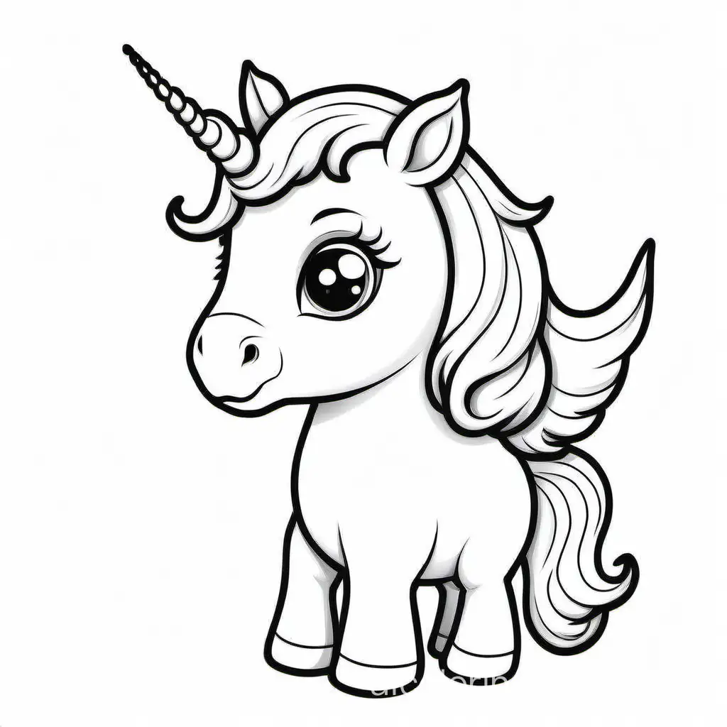 Simple-Baby-Unicorn-Coloring-Page-with-Ample-White-Space