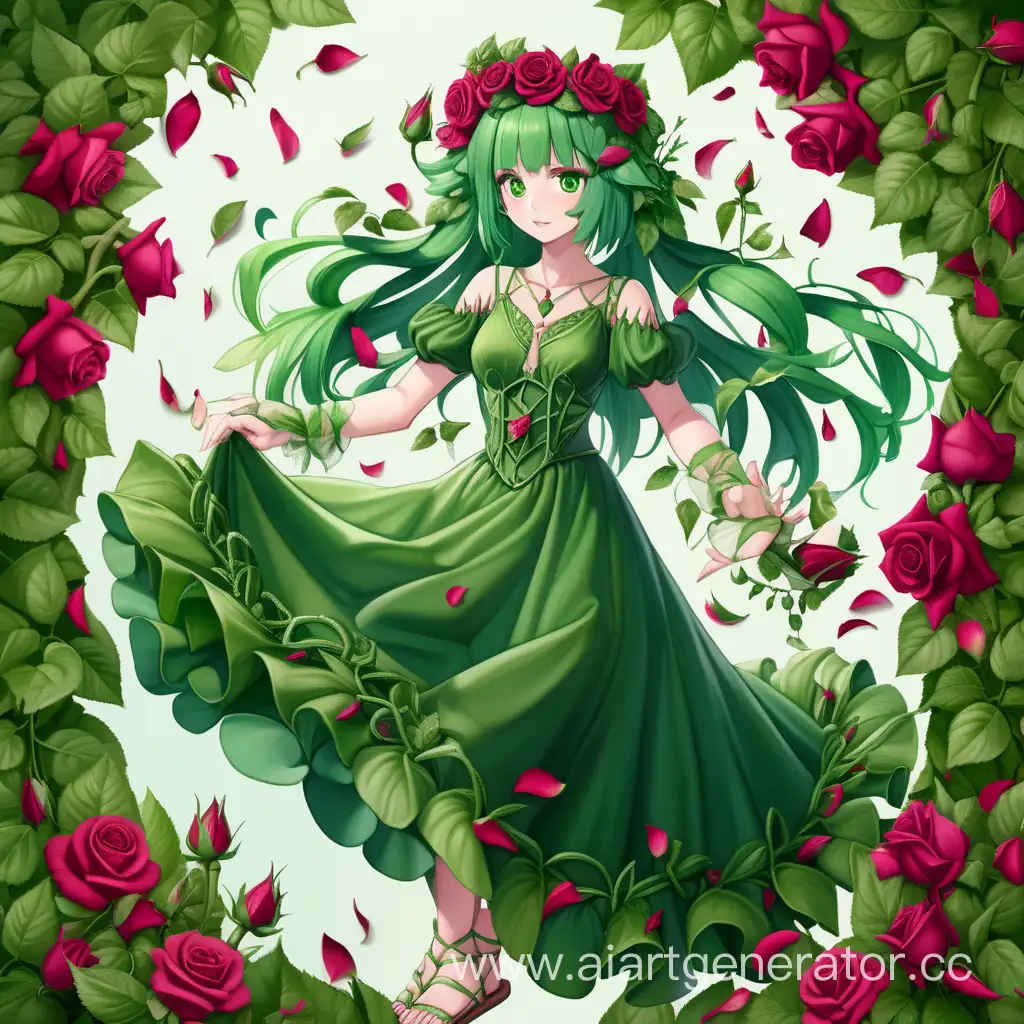 Enchanting-GreenHaired-Fairy-Surrounded-by-Floral-Magic