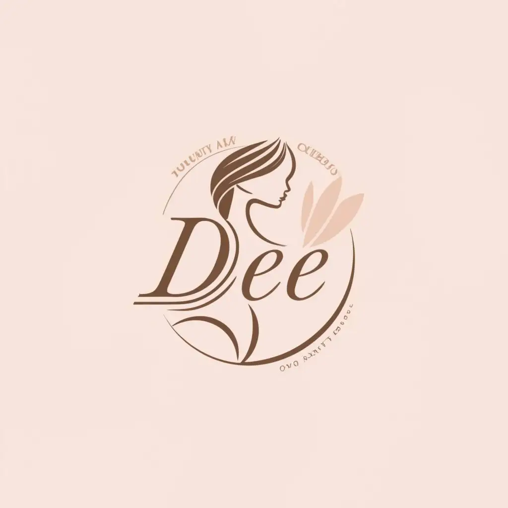 a logo design,with the text "DEE", main symbol:ELEGANT GIRL, SKIN CARE CREAM,Minimalistic,be used in Beauty Spa industry,clear background