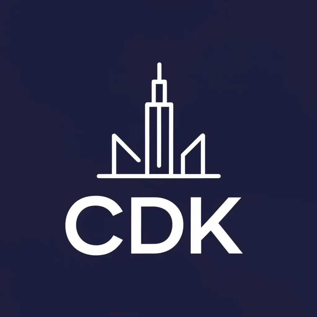 a logo design,with the text "CDK", main symbol:city,blue background,Moderate,clear background