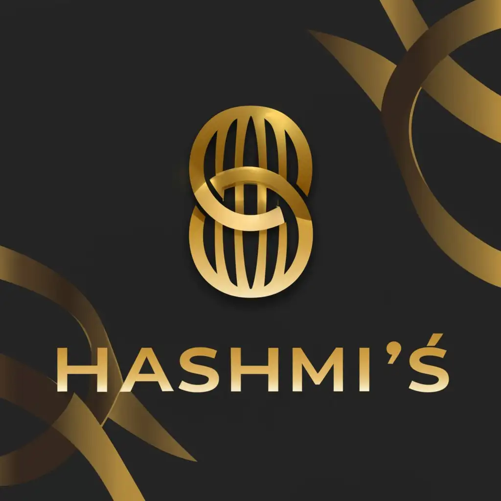 a logo design,with the text "HASHMI'S", main symbol:a logo design,with the text "HASHMI'S", main symbol:Main symbol of the logo H, Letter H, Silver Gold Sleek design,Minimalistic,be used in Retail industry,clear background,Minimalistic,be used in Retail industry,clear background