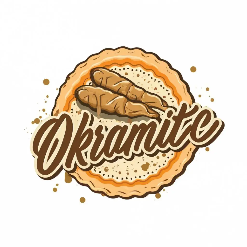 logo, ladyfinger in wrapper and make it look delicious, with the text "Okramite", typography, be used in Restaurant industry