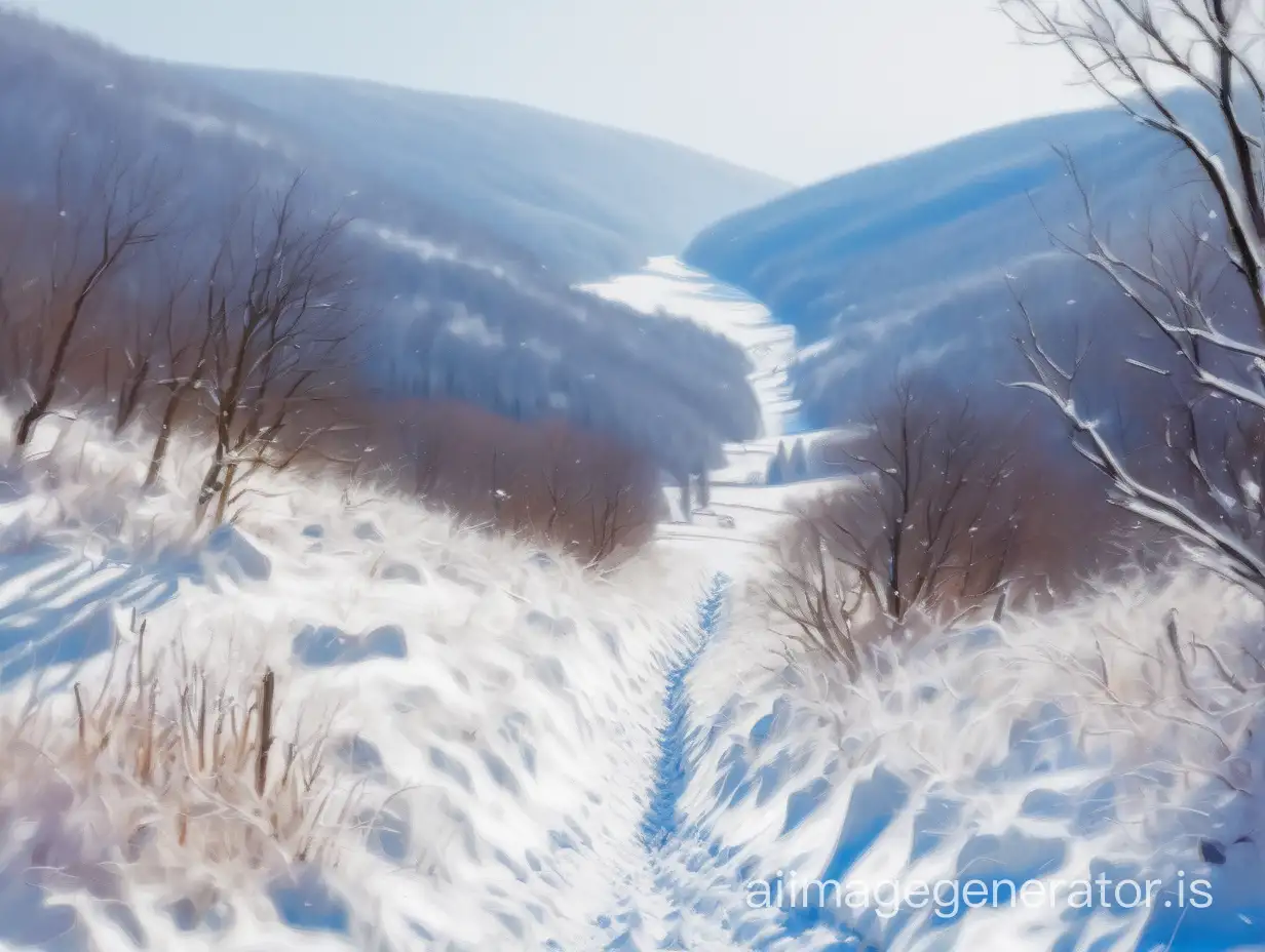 Snowy-Valley-Impressionist-Landscape-Painting