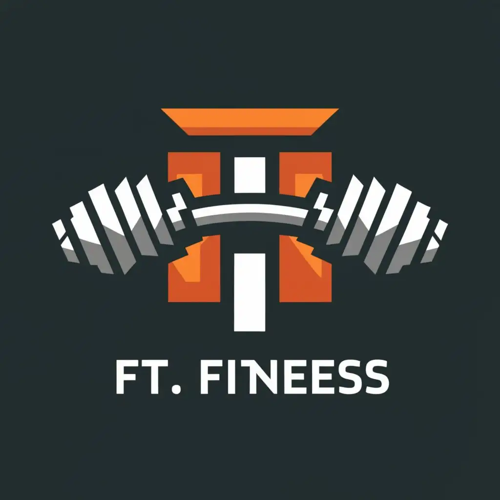 a logo design,with the text "FT fitness", main symbol:Gym,Moderate,clear background