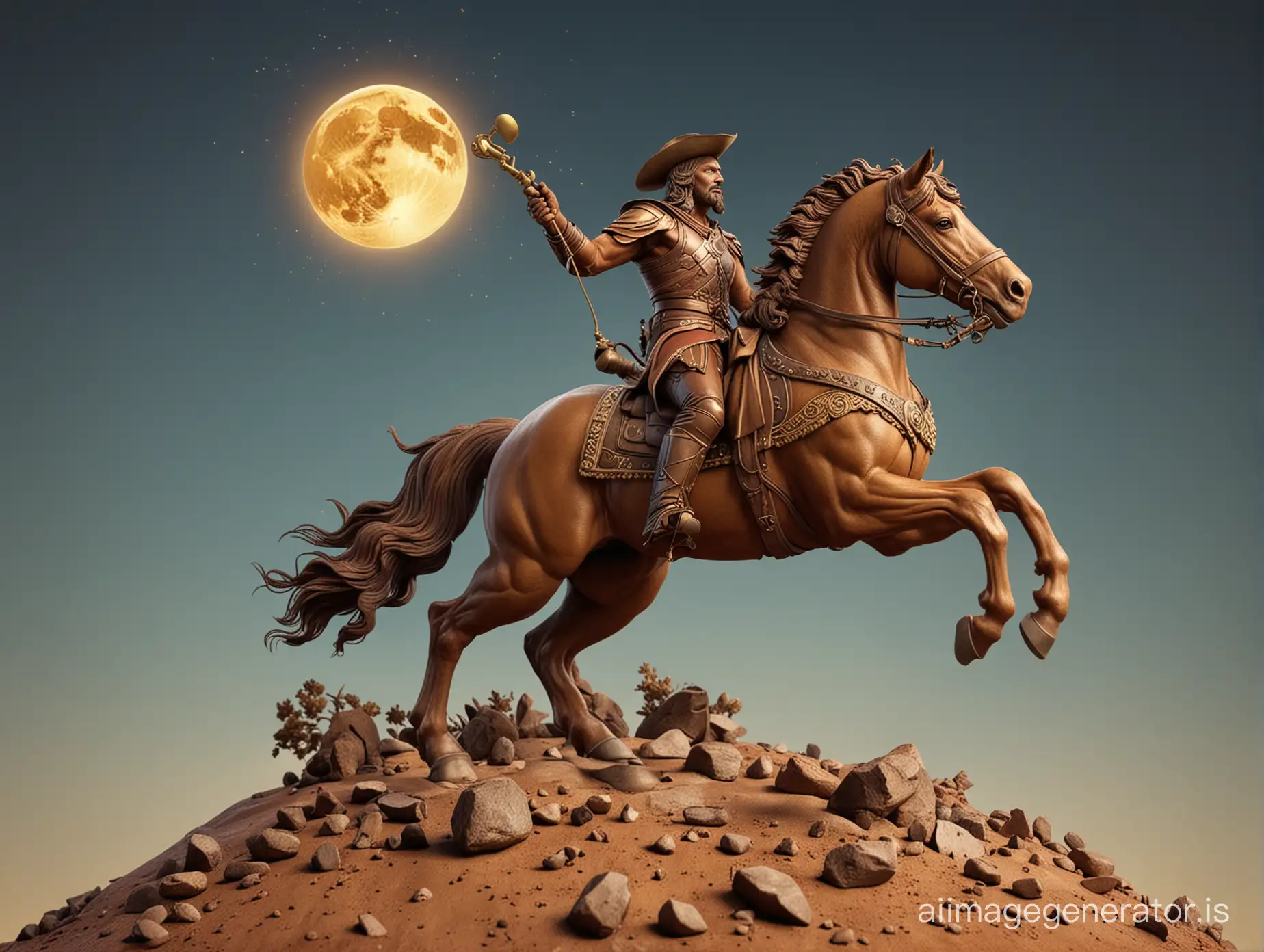 Planet Pluto, on a horse, Craftsmanship, 3d, realisting, mythology,  Jack of Spades card,  Craftsmanship, 3d, realisting, mythology, Planet Mars, The Sun, riches, cornucopia, Throne, golden riches,Astrology, cardology, Bacchus, the god of wine and revelry, embodies the joyous celebration of life's pleasures and the ecstatic dance of destiny.