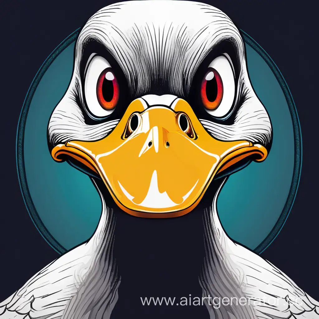 Comic-Style-Evil-Duck-Gazing-Intensely