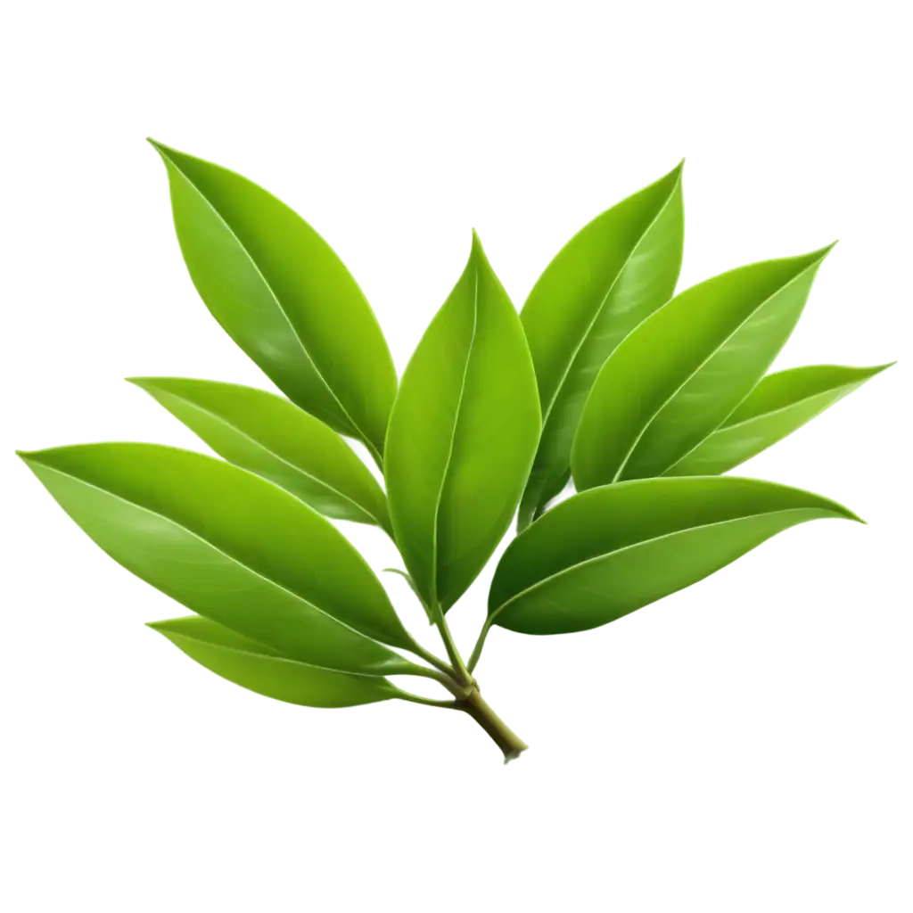 green tea leaves, realistic