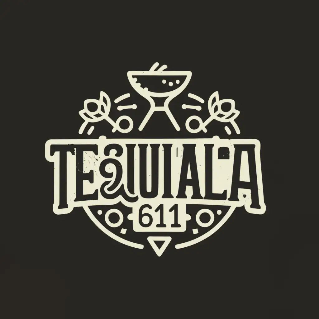 LOGO-Design-For-Tequila61-Vibrant-Mexican-Cuisine-and-Craft-Cocktails-Emblem