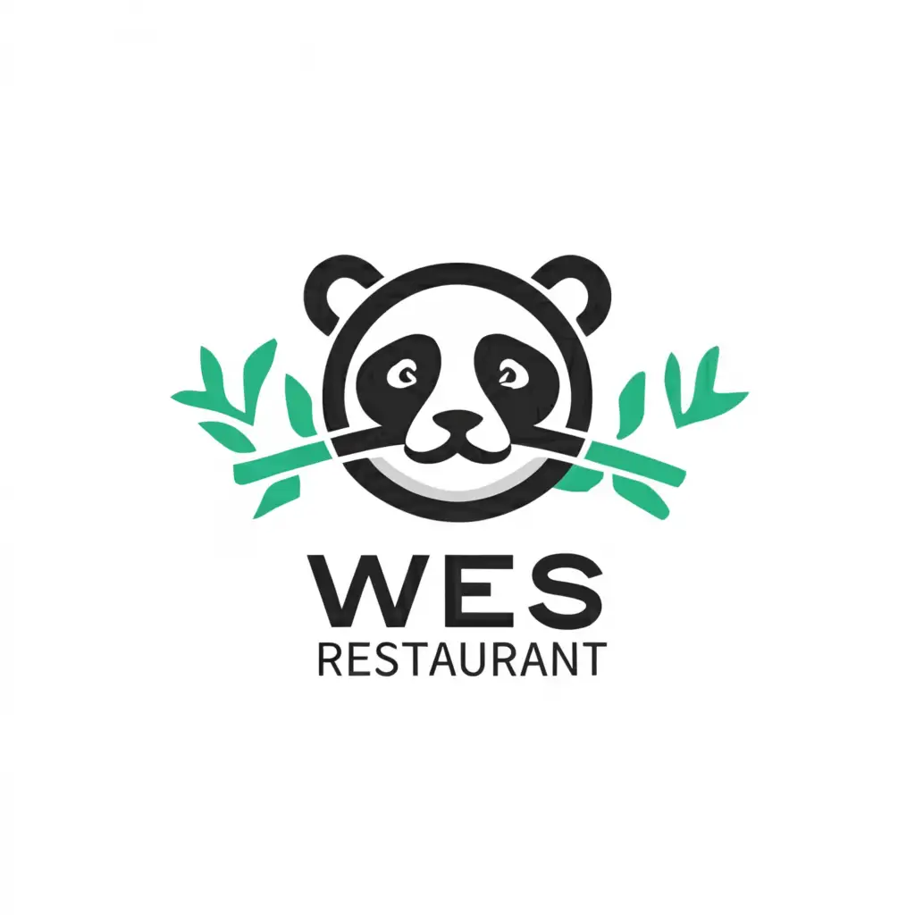 LOGO-Design-for-WES-Restaurant-Minimalistic-Panda-Exotic-Theme-with-Clear-Background