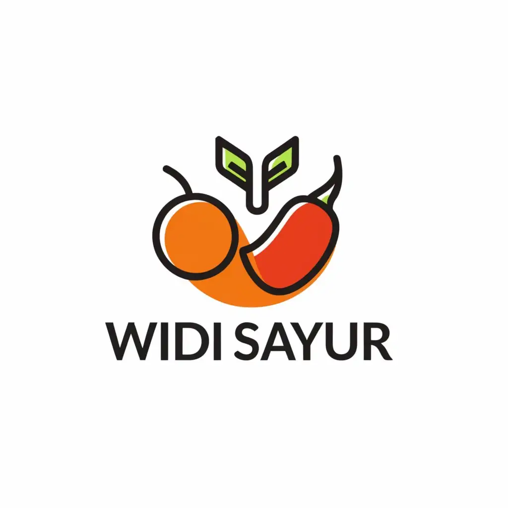 a logo design,with the text "WIDI SAYUR", main symbol:Potato and chili,Minimalistic,be used in Retail industry,clear background