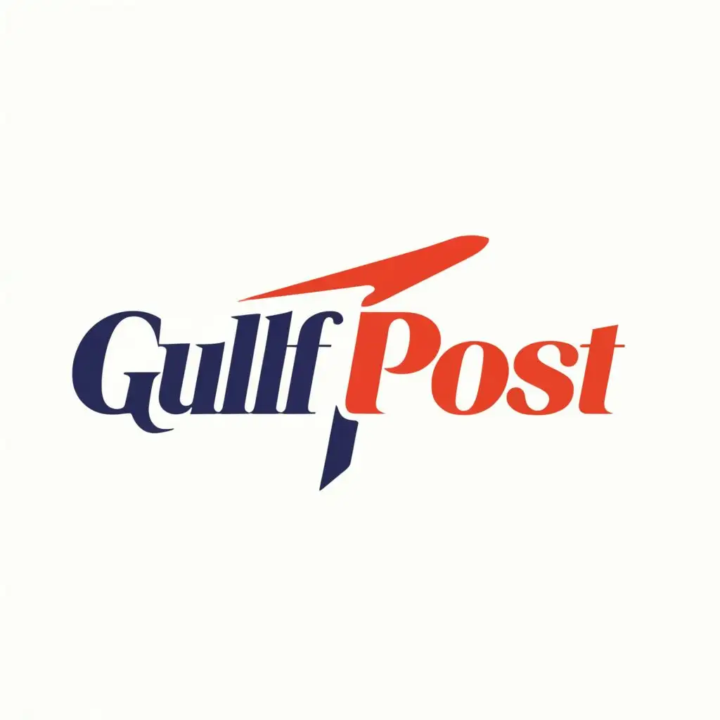 a logo design,with the text "Gulf post", main symbol:flight symbol in between word,Moderate,be used in Technology industry,clear background