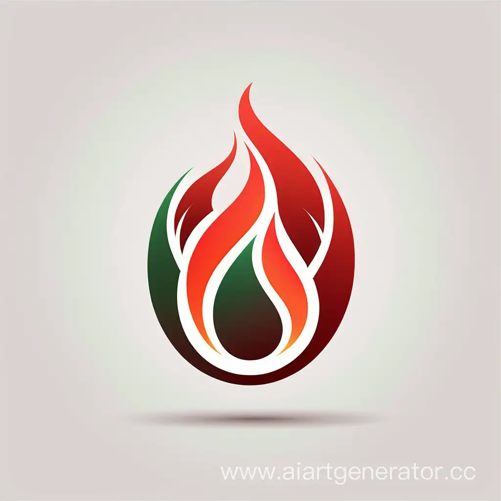 G Shape in rounded fire Logo with shade of Red and green flame color