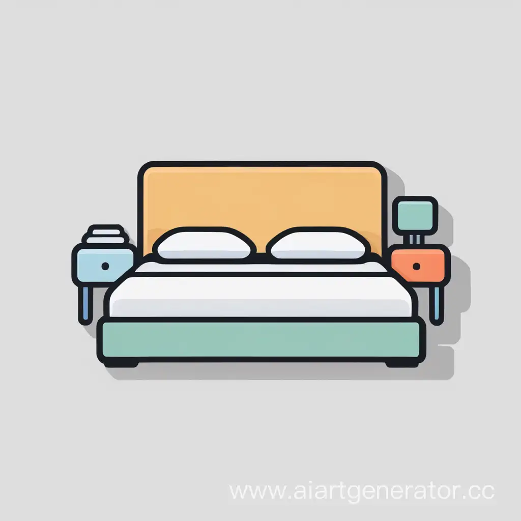 Minimalist-Sticker-Icon-Bed-Modern-Simplicity-for-Decor