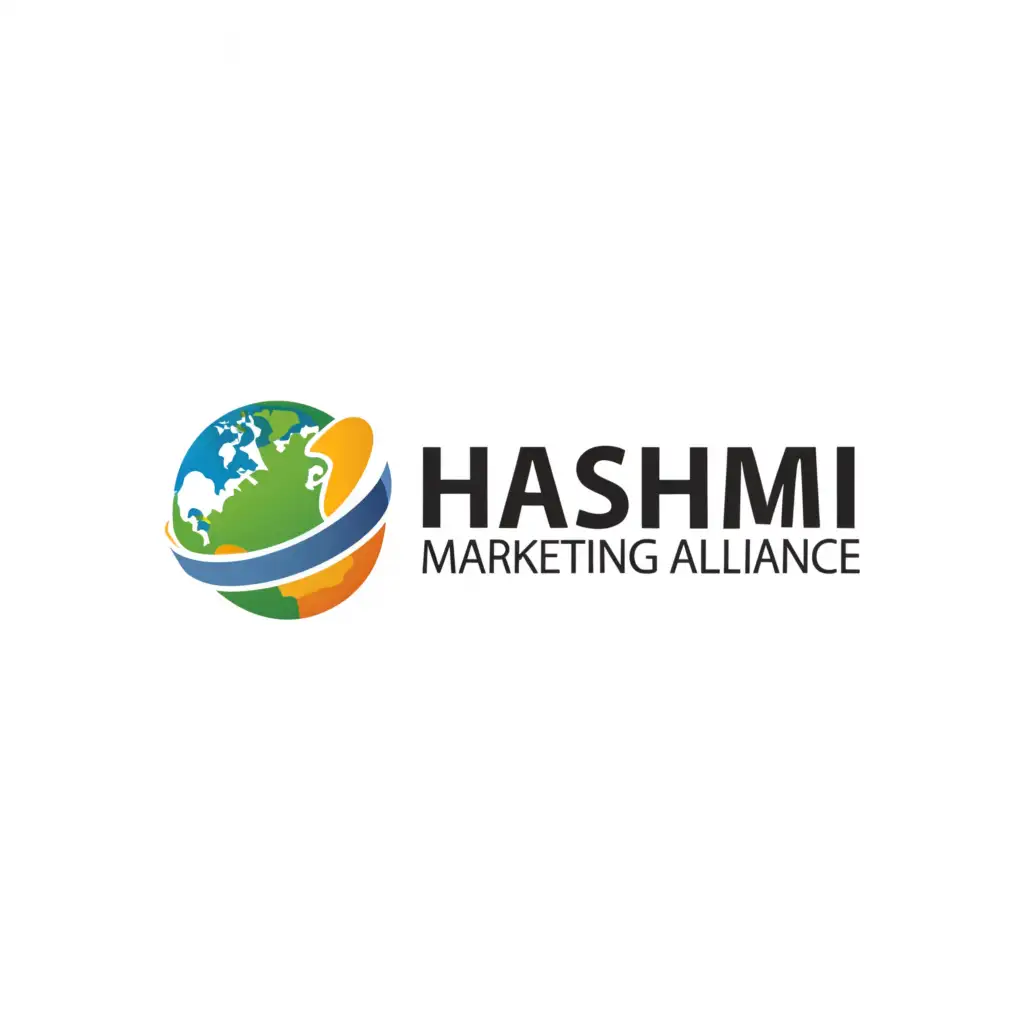 a logo design,with the text "Hashmi Marketing Alliance", main symbol:Global,Moderate,be used in Real Estate industry,clear background