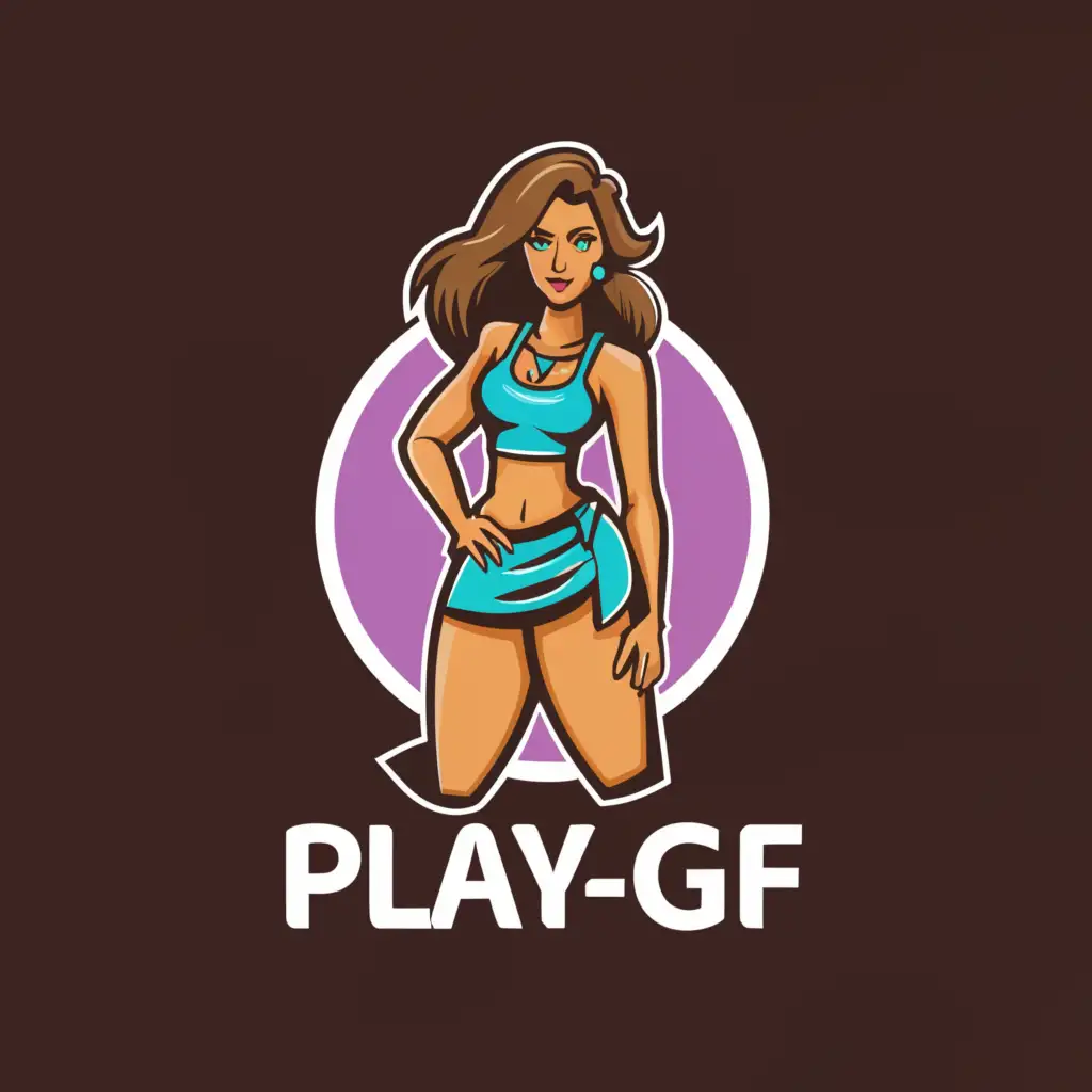 LOGO-Design-For-PlayGF-Short-Skirt-Cam-Girl-Theme-with-a-Clear-Background