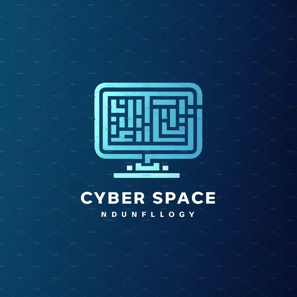 LOGO-Design-for-Cyber-Space-Futuristic-Computer-Theme-with-Typography
