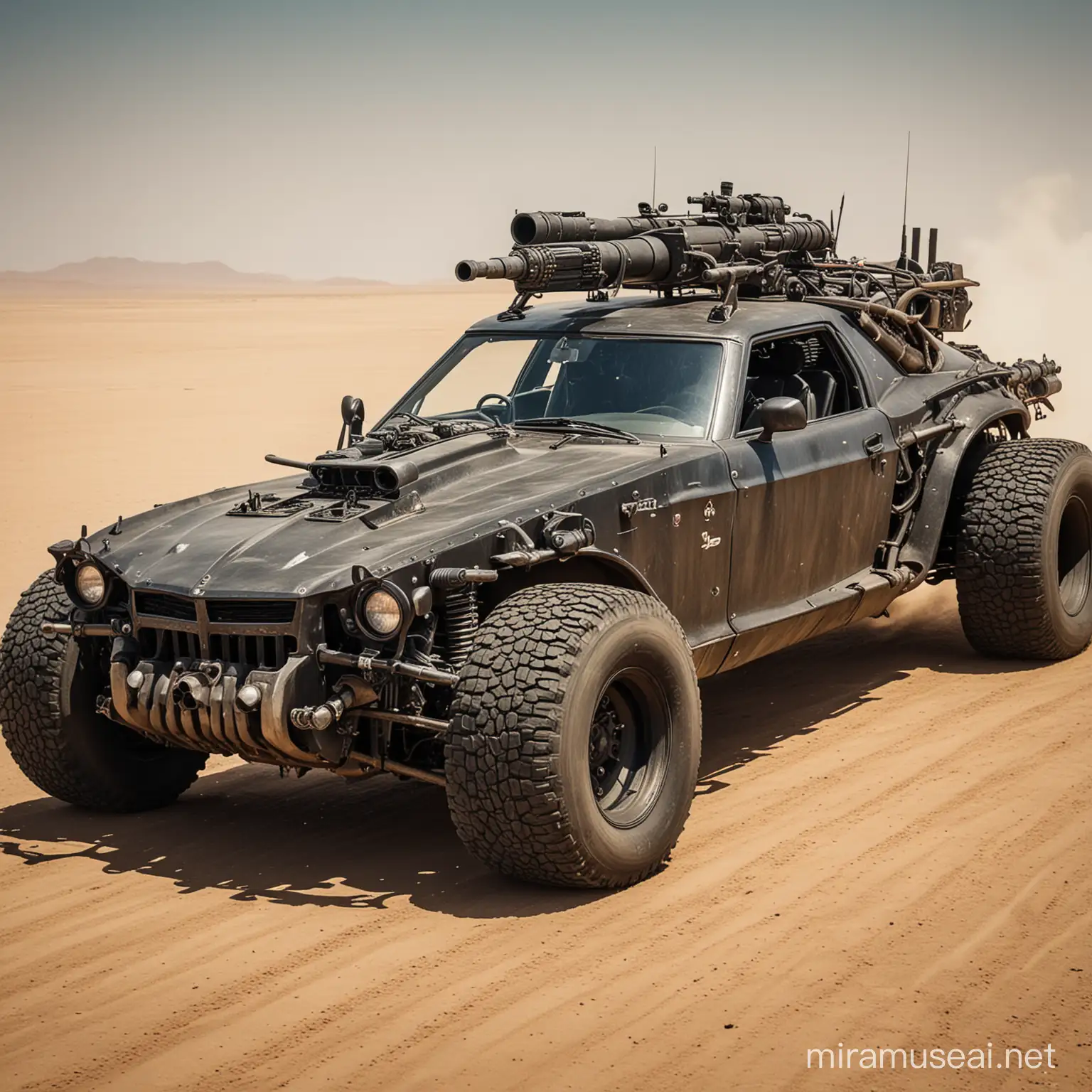 Mad Max Car Magnum Opus Armed with Miniguns and Harpoon