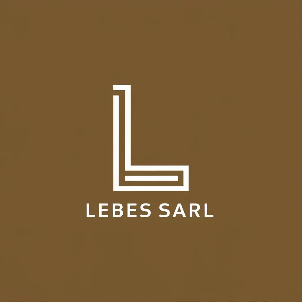 logo, L, with the text "LEBES SARL", typography, be used in Construction industry