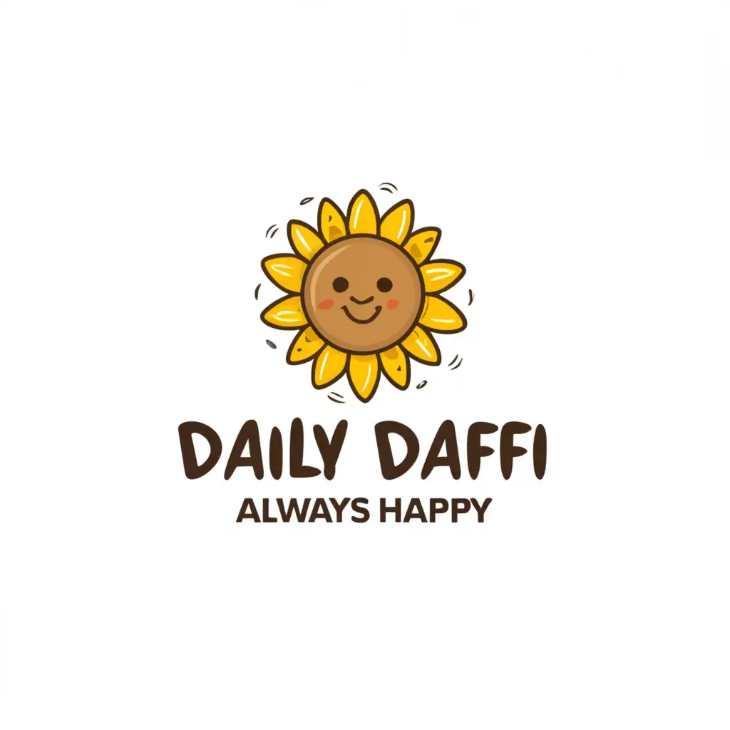 a logo design,with the text "Daily Daffi", main symbol:Always Happy,Moderate,be used in Home Family industry,clear background