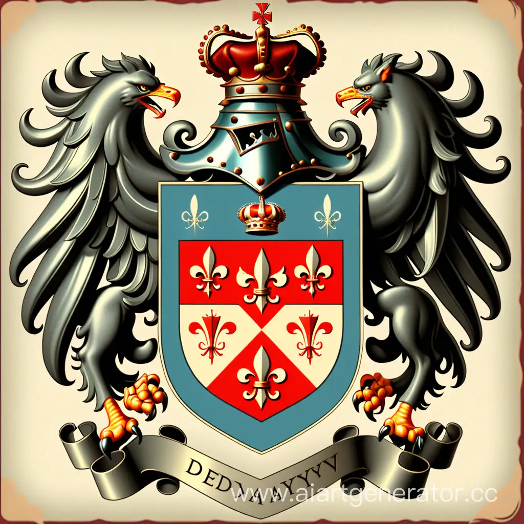 Фамильный герб, род Дедяевы, винтаж, изящество, объём, благородство, уникальность