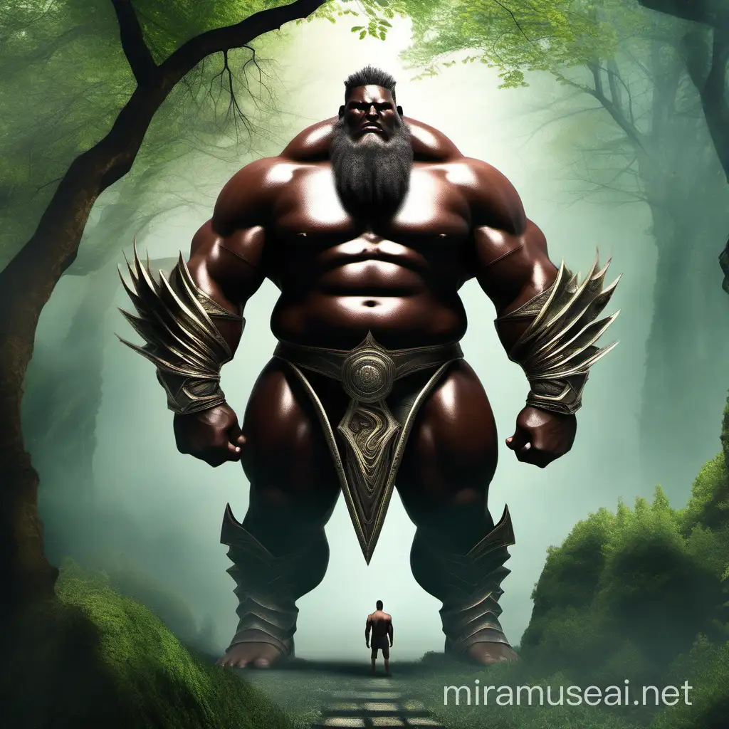 generate represents the right direction in life like nature in fantasy style strong big man