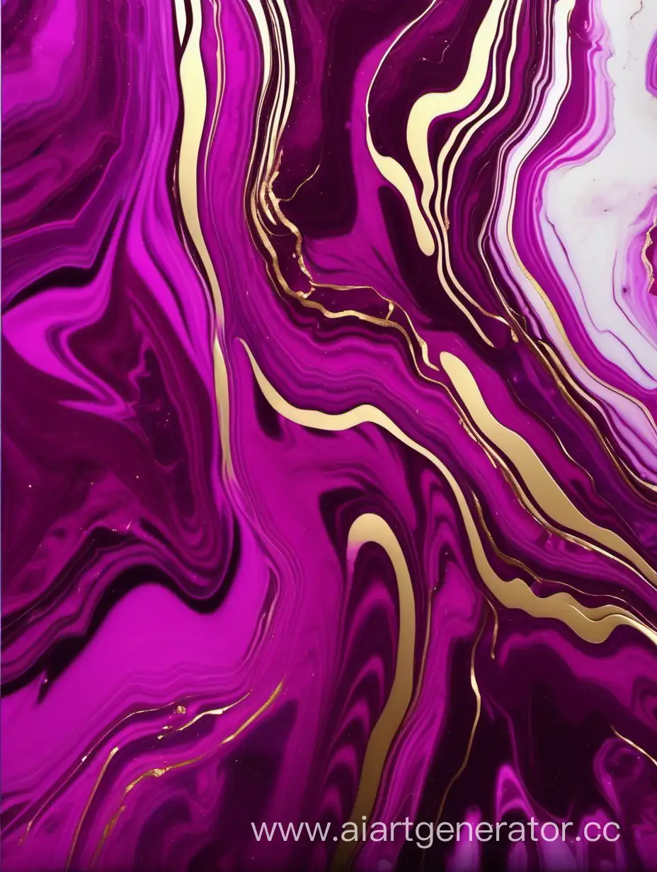 Golden-Veined-Fluid-Marble-on-Dark-Magenta-Background