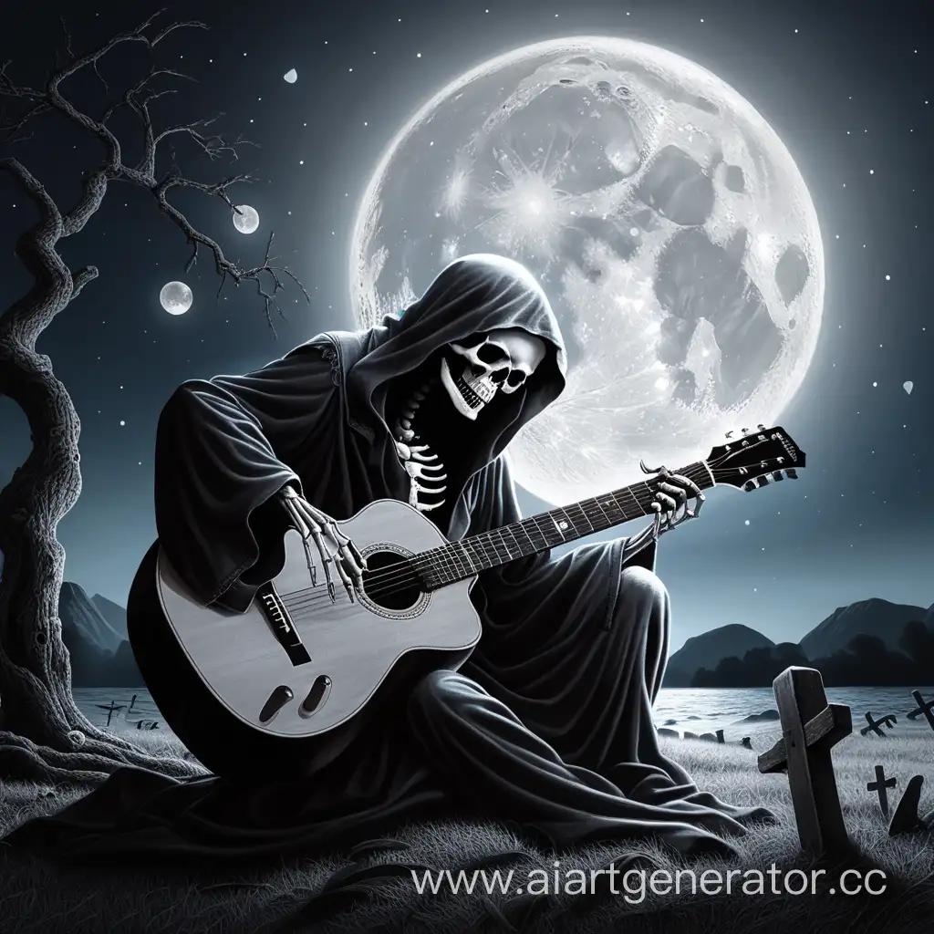 Soulful-Serenade-Death-Playing-Guitar-in-the-Moonlight