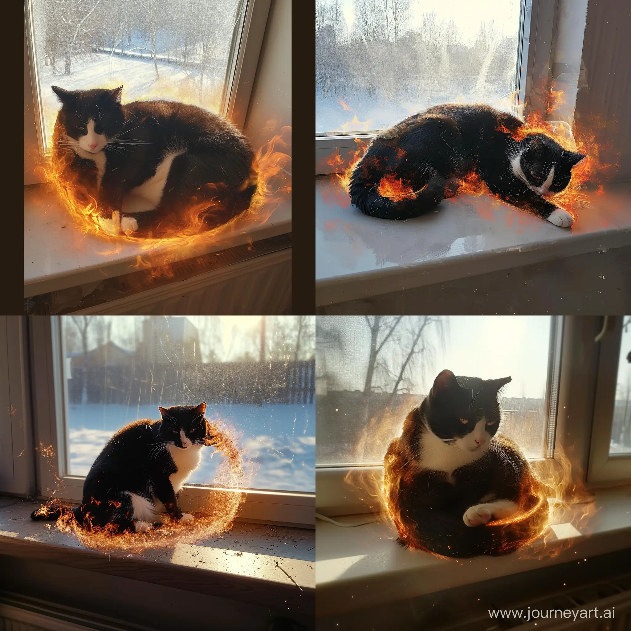 https://i.postimg.cc/9MQh1vKj/IMG-20240121-110211-686.jpg огненный кот нагнулся пополам, --chaos 10