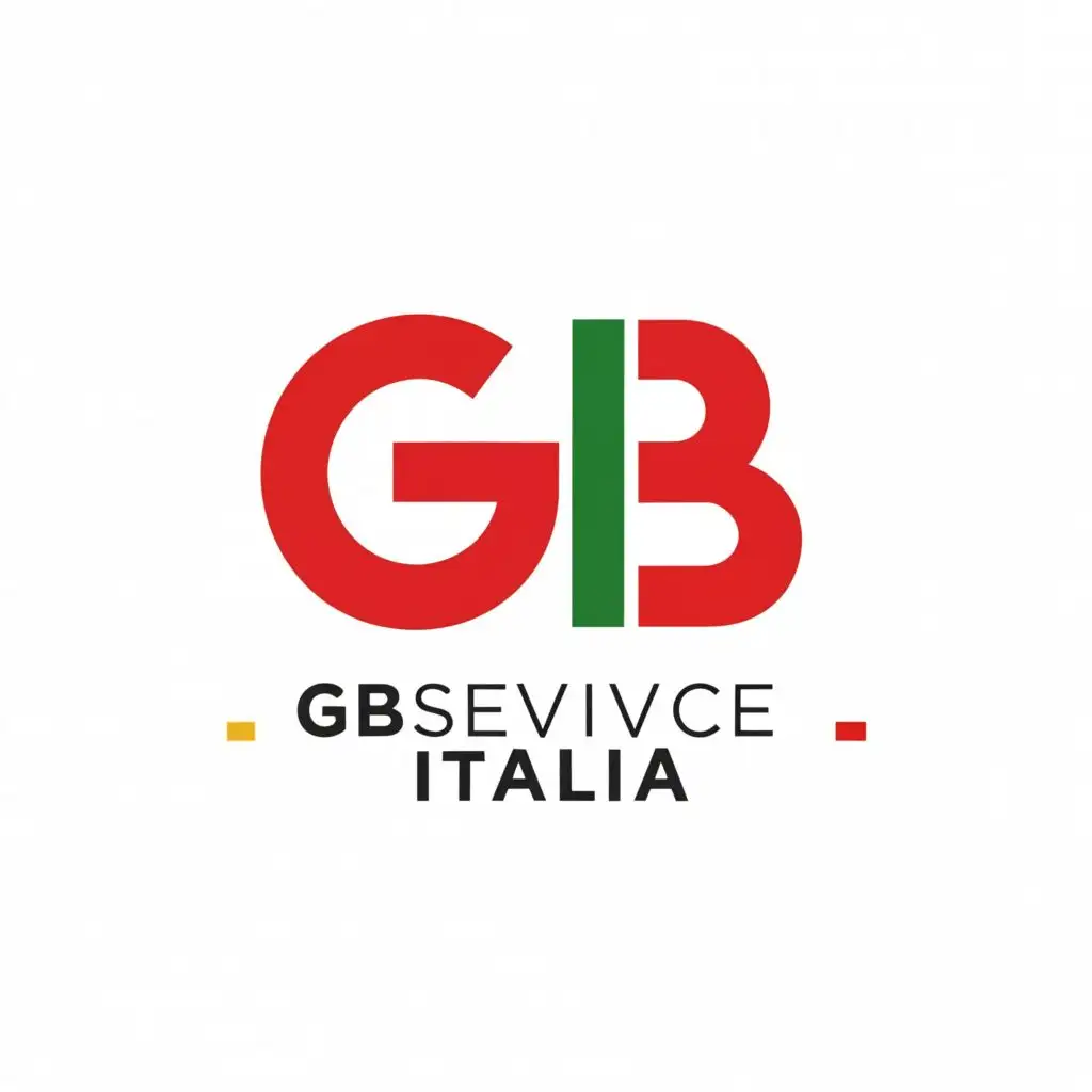 a logo design,with the text "GB SERVICE ITALIA   ", main symbol:LETTER G green AND letter B red, NEAR EACH OTHER. color of ITALY FLAG,  add a small band like an italian flag. PROFESSIONAL, MODERN, ELEGANT,Moderate,be used in Retail industry,clear background