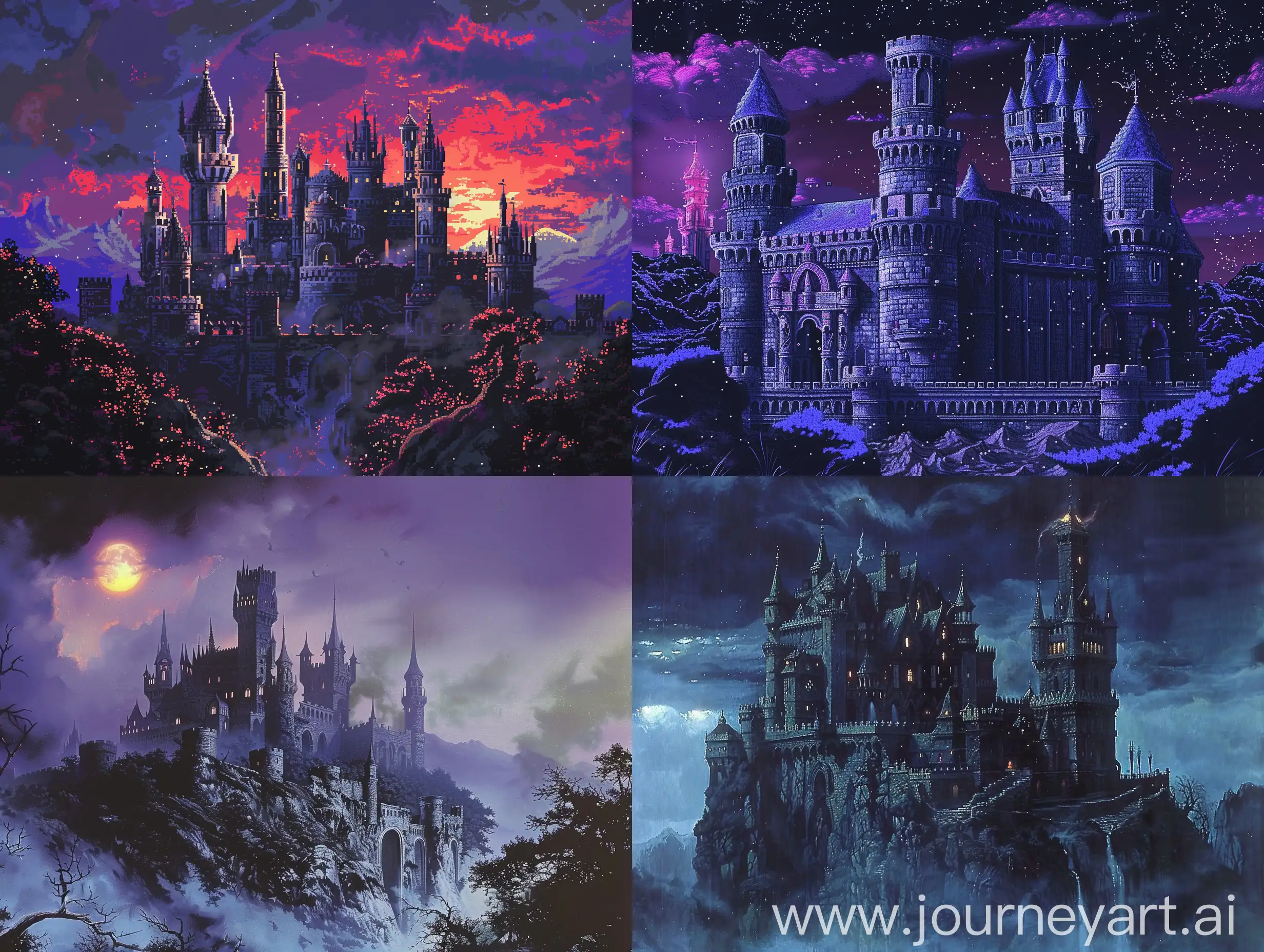 80s dark fantasy castle
