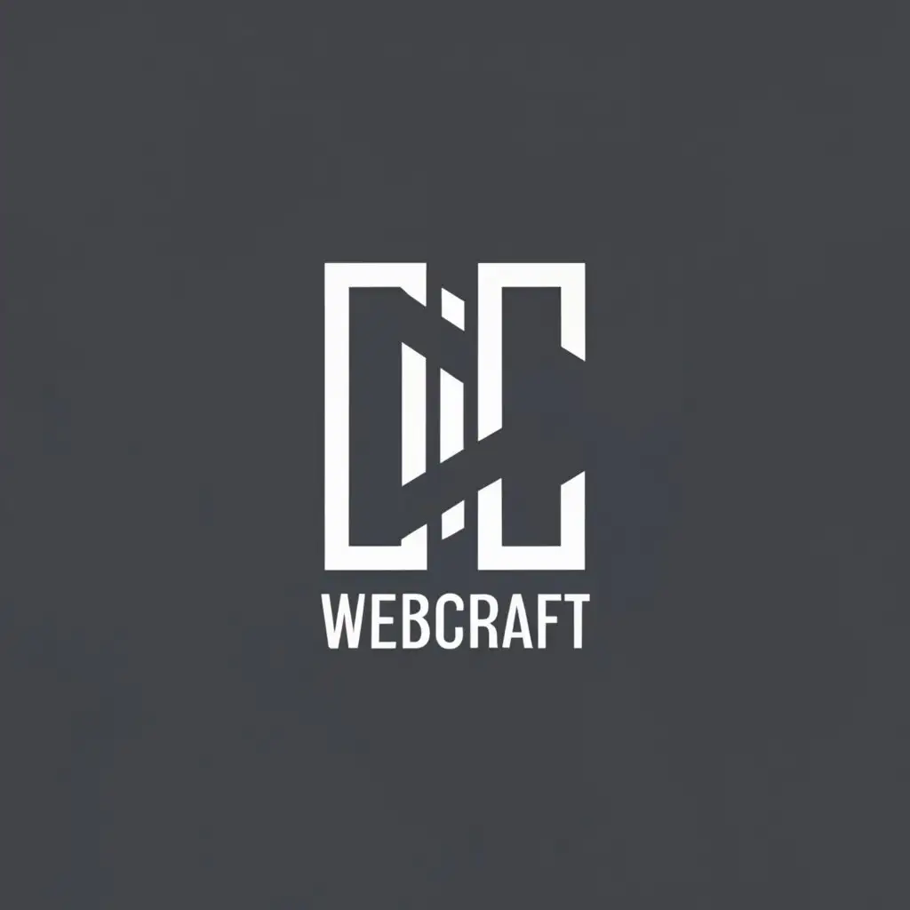 logo, in black and white, modern, with elegant lines, incorporating 2 horizontal bold stripes with 3 stars, with the text "DCWebCraft", typography, be used in Technology industry