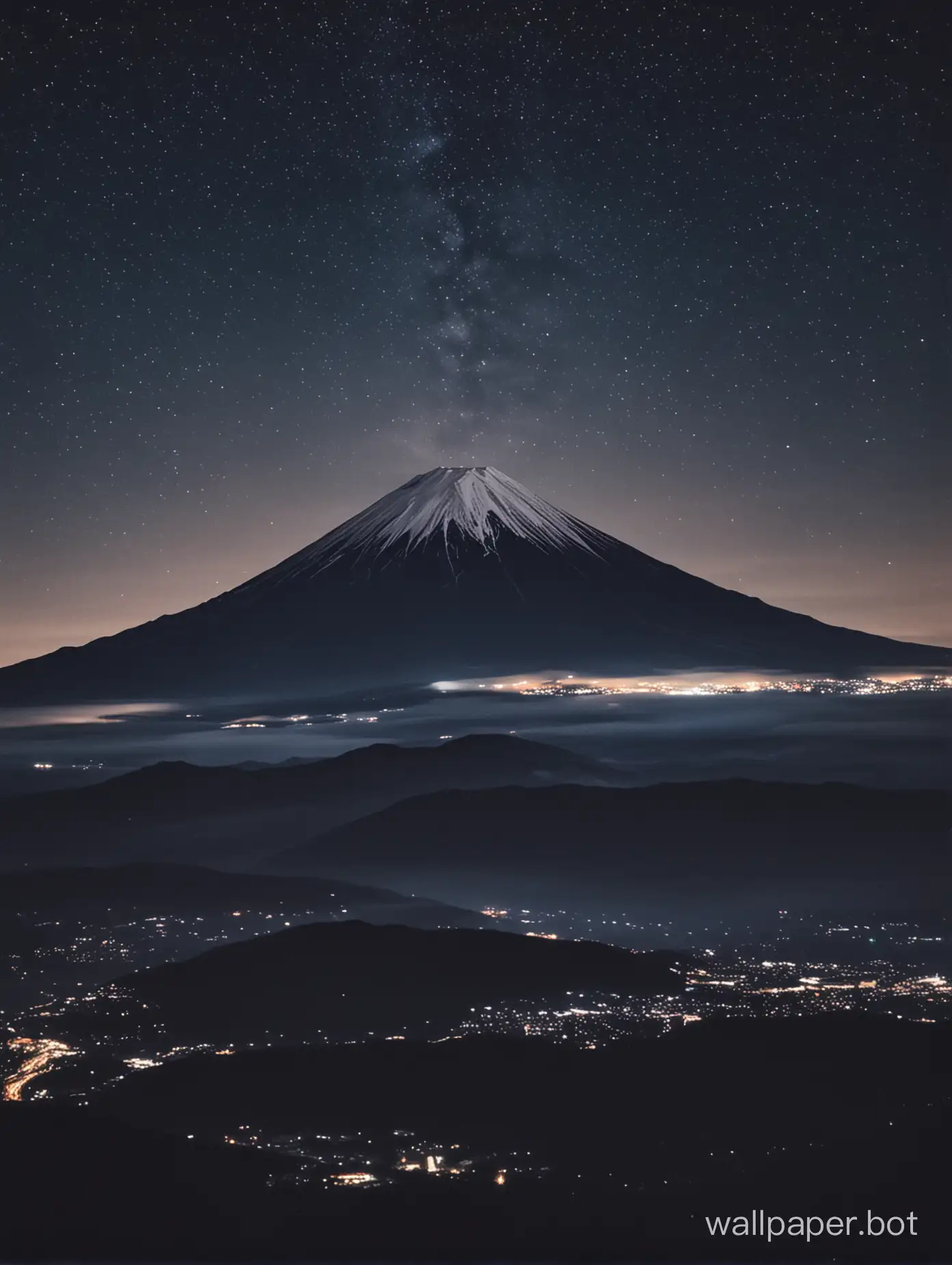 Majestic-Fuji-Mountain-Illuminated-by-Night-Sky