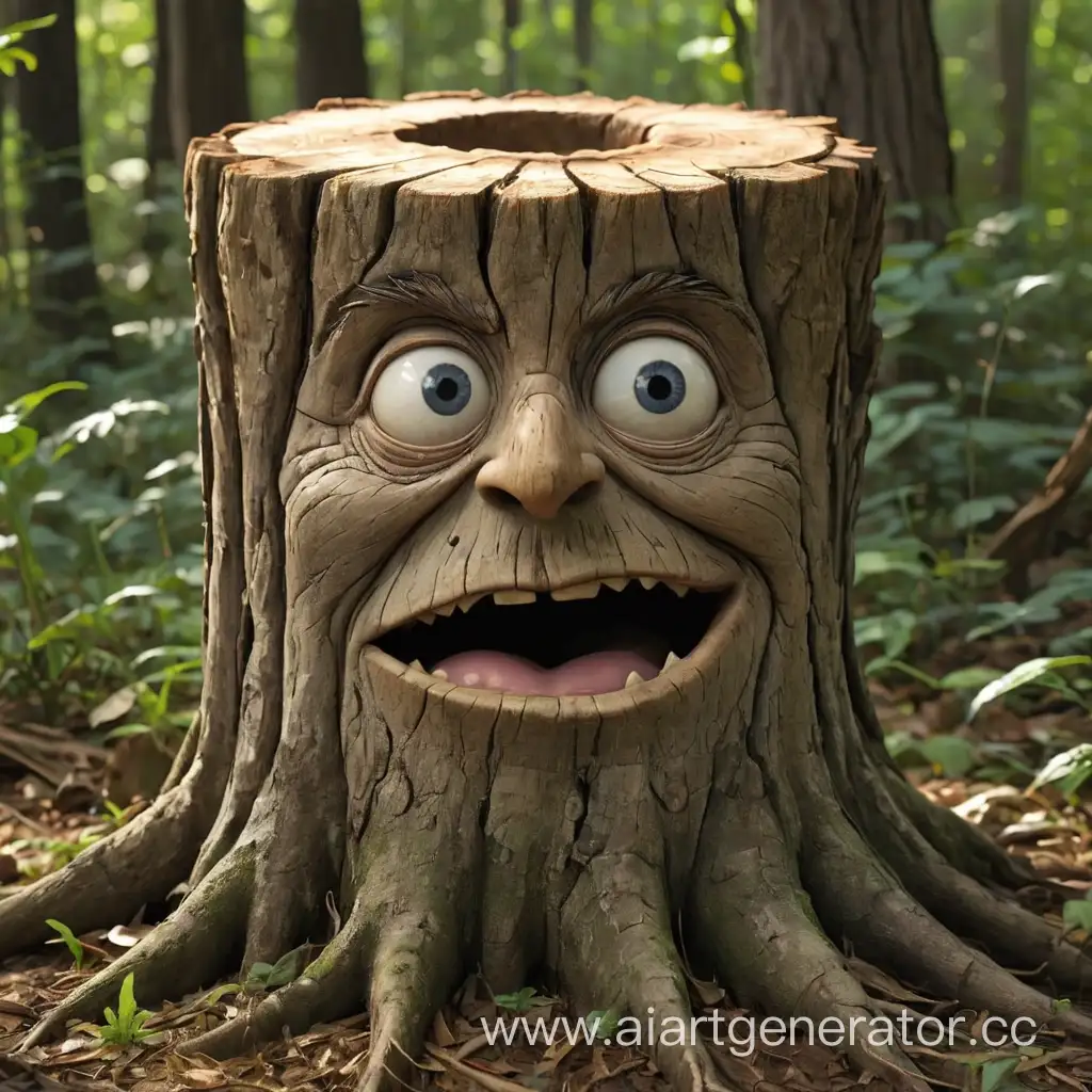 Enchanted-Smiling-Stump-with-Facial-Features