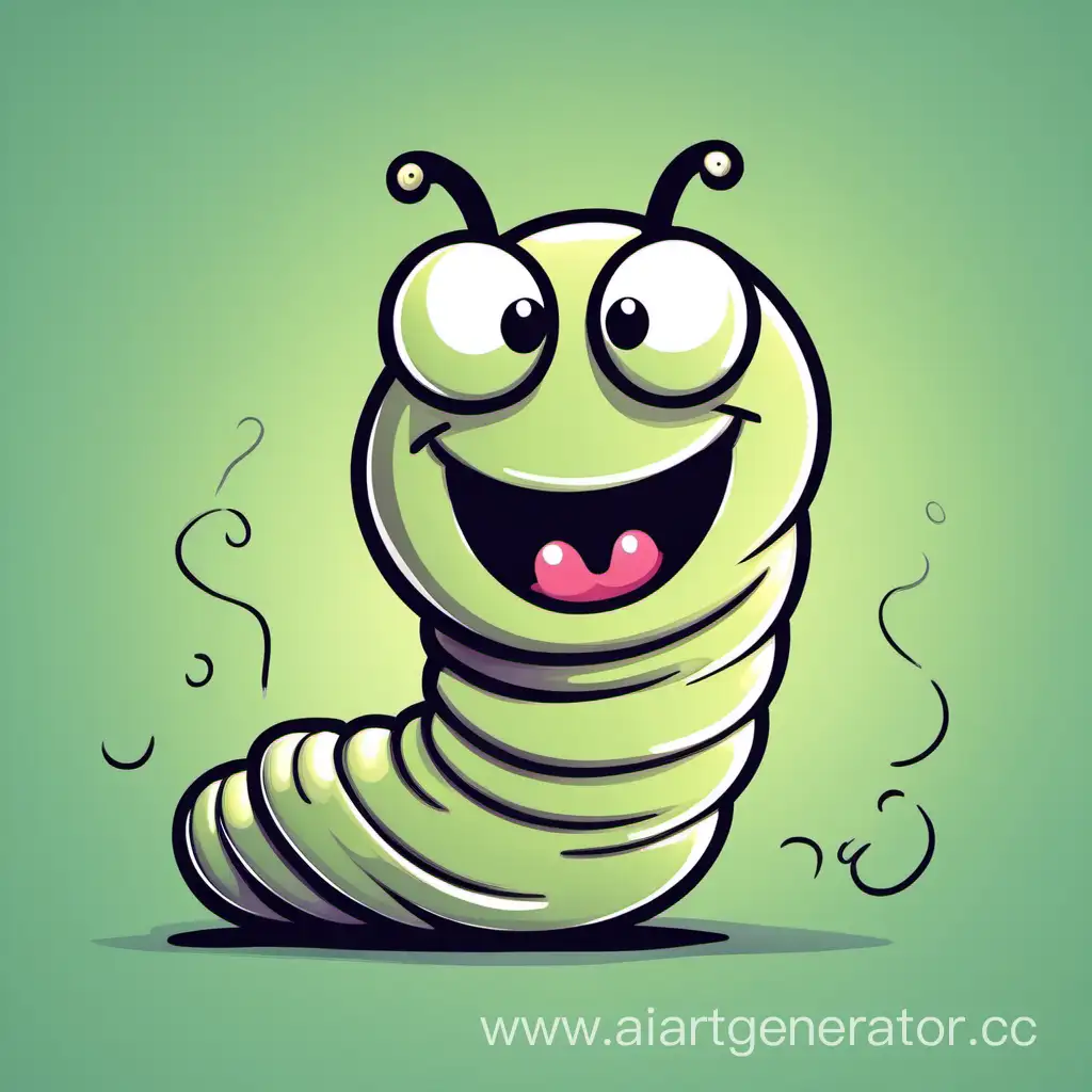 Cheerful-Cartoon-Worm-Smiling-Happily