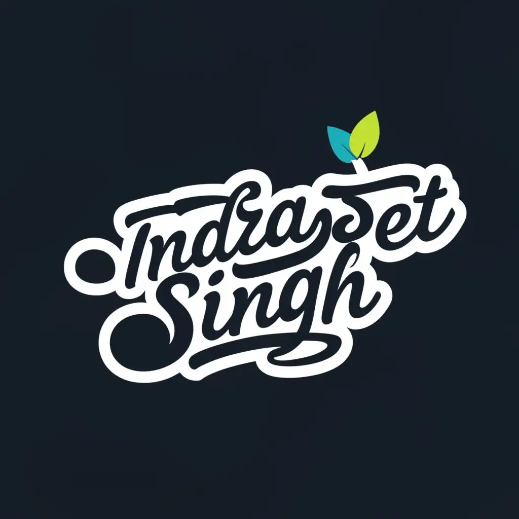logo, IS, with the text "Indrajeet Singh", typography