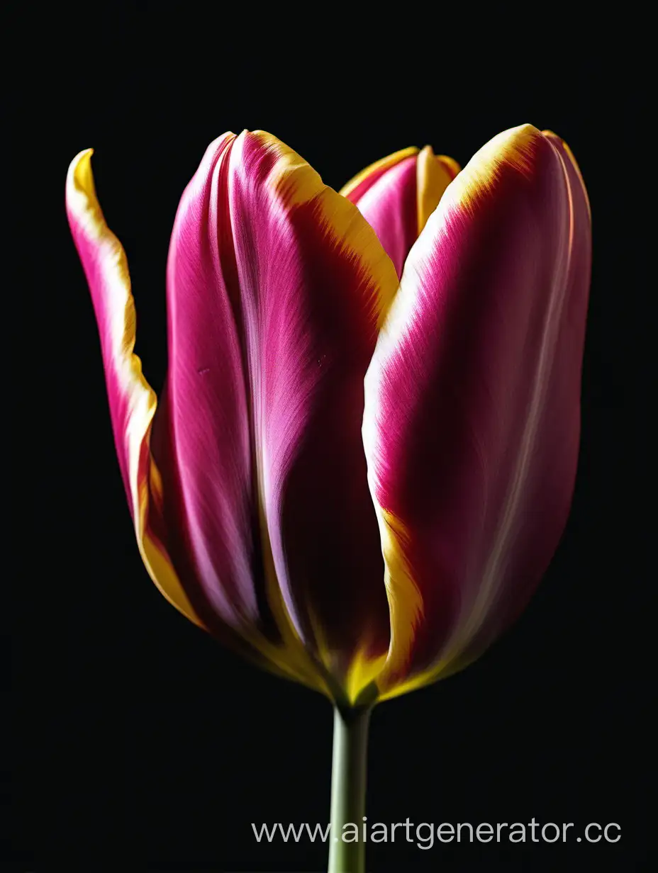 Vibrant-Tulip-on-Elegant-Black-Background