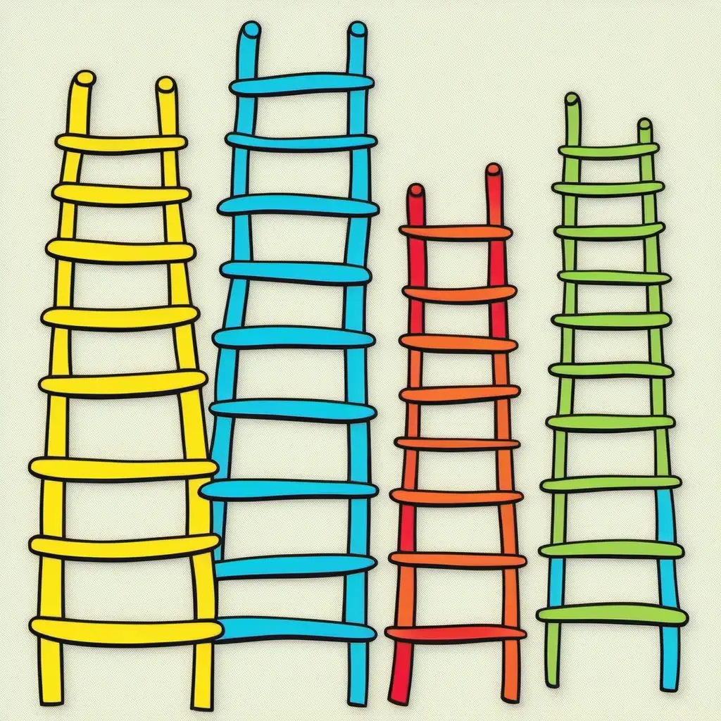 Colorful Dr Seuss Style Overlapping Ladders