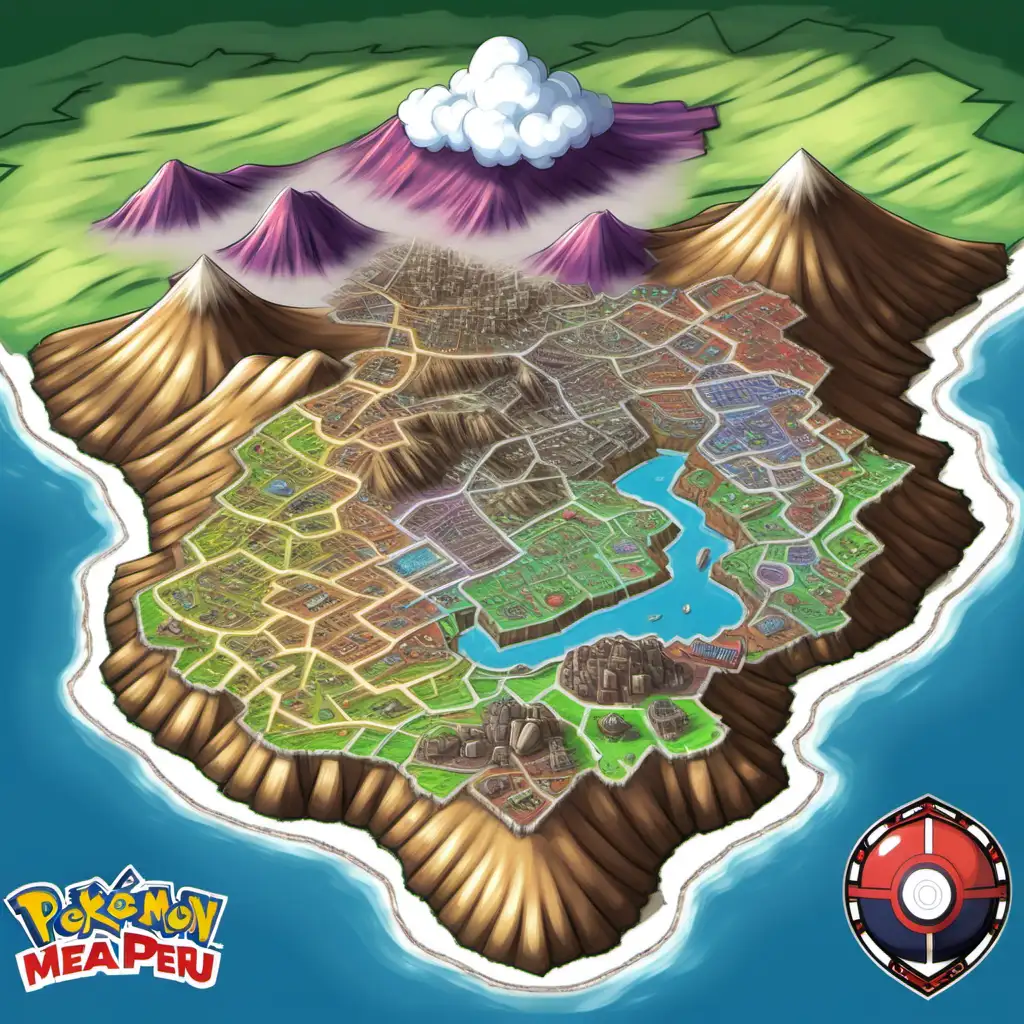 mapa pokemon inspirado en PERÚ andino