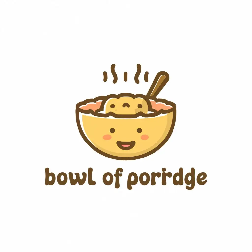 a logo design,with the text "Bowl of porridge", main symbol:food, cute, japan,Moderate,clear background