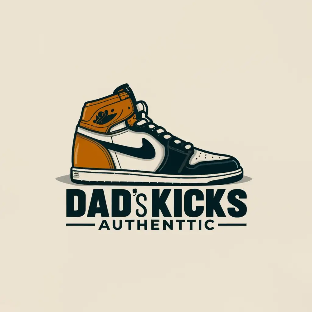 a logo design,with the text 'Dad's Kicks Authentic', main symbol:a sneaker,Moderate, be used in Retail industry, clear background