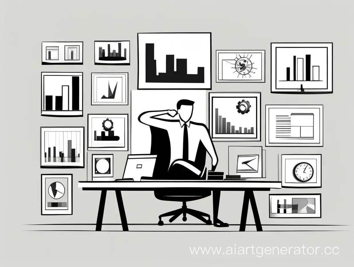 Entrepreneurship. Business. Simple monochromatic illustration. Black and white. Minimalist art. Minimal details. Modern illustration.