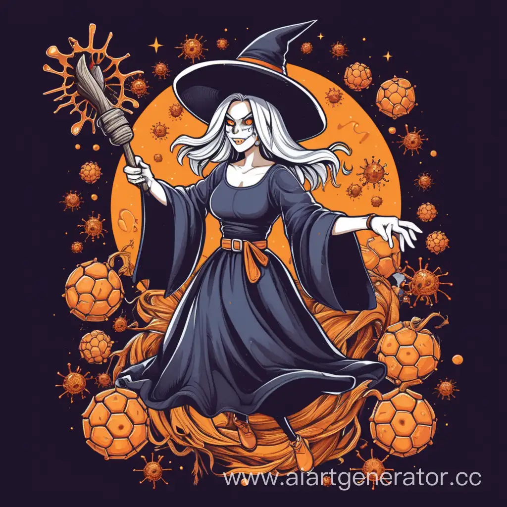 Vector t-shirt design corona virus fight witch all 