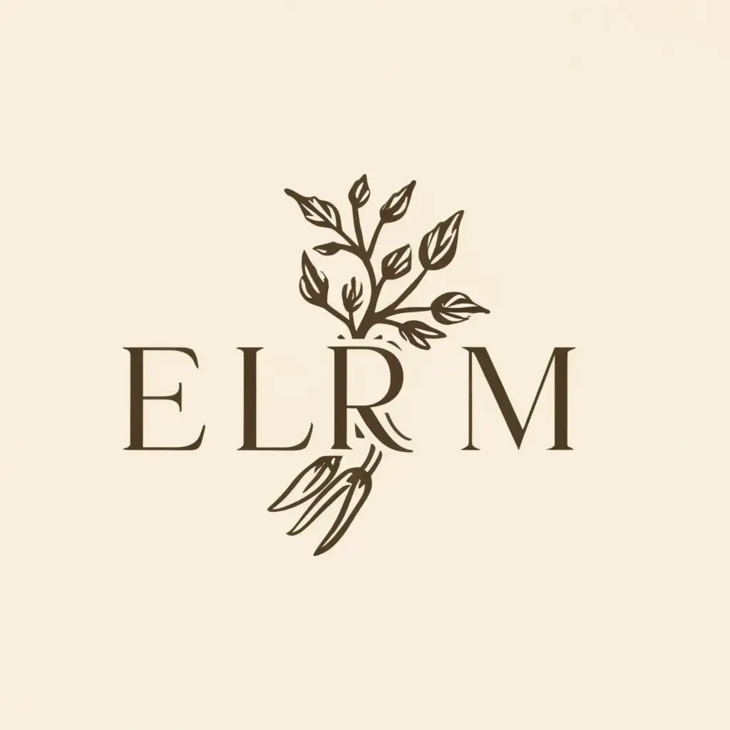 logo, nature perfume, with the text "elrm", typography