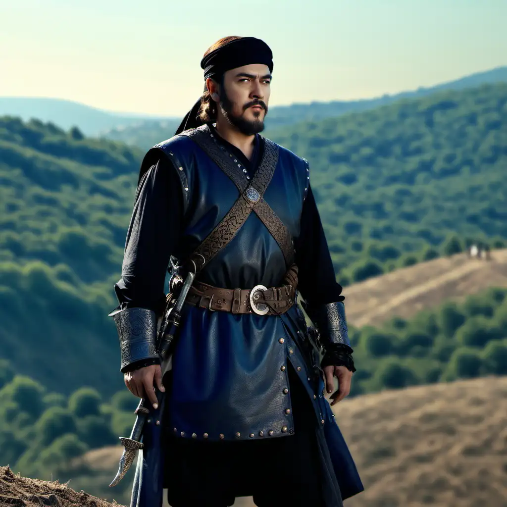 Ertugrul Bey Charismatic Leader Overseeing Tribe and Leading Warriors