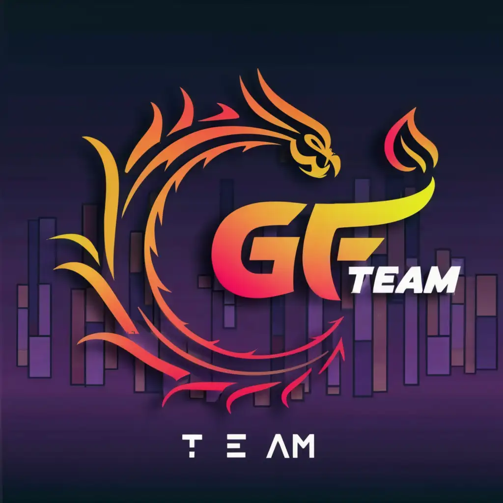 a logo design,with the text "GG Team", main symbol:Dragon around the GG,complex,be used in Entertainment industry,clear background