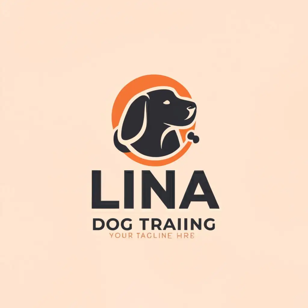 a logo design,with the text "Dog training Lina", main symbol:dog leash,Moderate,clear background
