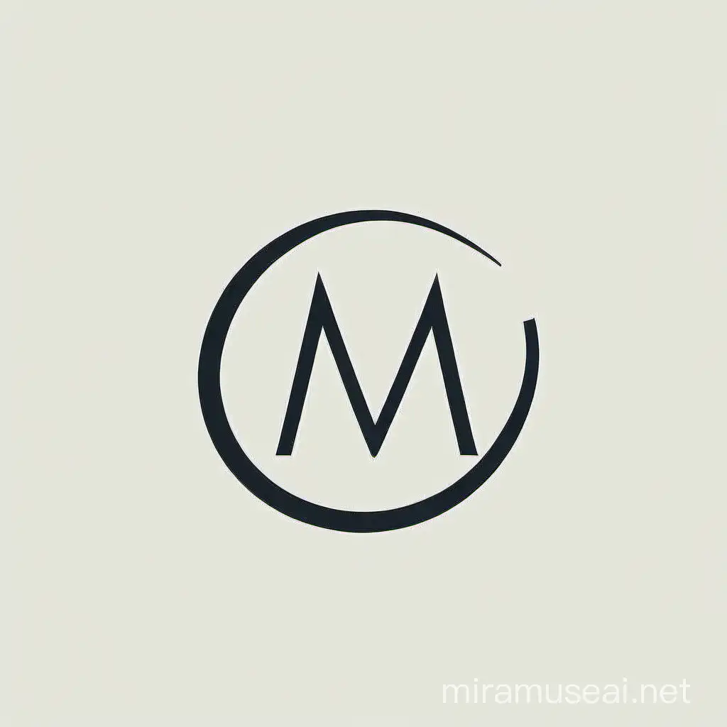 Minimalist Vectorial Typography Logo Design with Cursive M and A