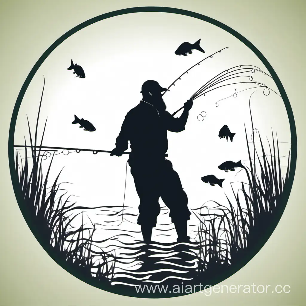 контур рыбака с бородой, который ловит рыбу на бойлы